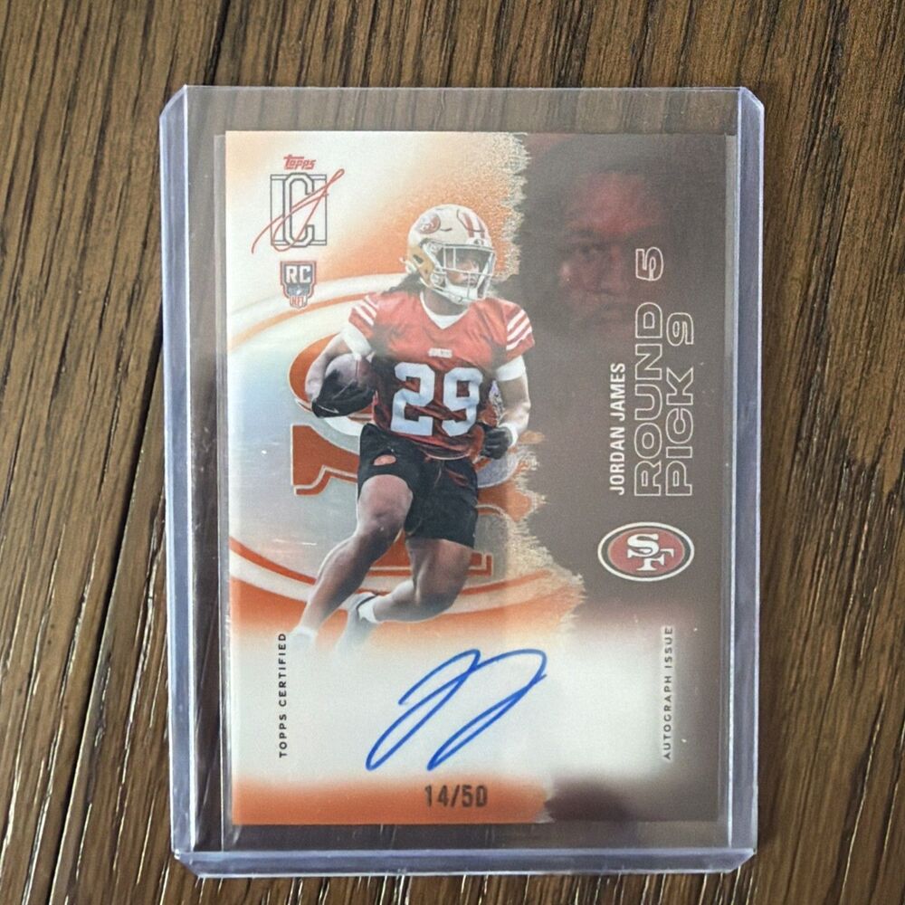 2025 Topps Signature Class JORDAN JAMES RC #170 Orange Auto 14/50
